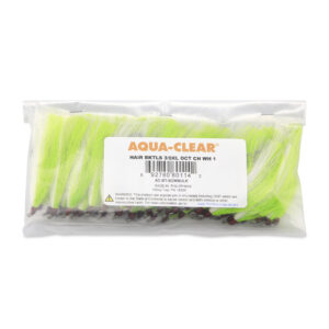 Aqua-Clear, Hair Buck Tails, Flounder / Fluke / Sea Trout / Weakfish / Croaker, 3/0 XL Nickel Octopus Hook, Chartreuse & White Hair, 50 pc