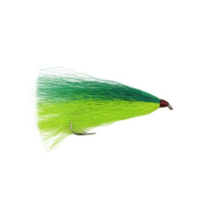 Aqua-Clear, Hair Buck Tails, Flounder / Fluke / Sea Trout / Weakfish / Croaker, 3/0 XL Nickel Octopus Hook, Green & Chartreuse Hair, 4 pc
