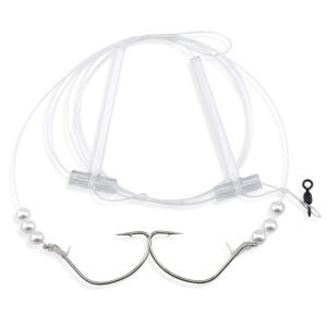 Aqua-Clear, Hi-Lo Plain Rig, Flounder / Fluke / Sea Trout / Croaker, 4/0 Nickel Wide Gap Hook, AFW Swivel, 40 lb / 18.1 kg GS Mono, T-Standoff