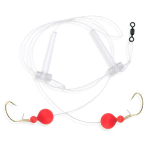 Aqua-Clear, Hi-Lo Combo Rig, Kingfish / Spot / Perch, Size 8 XL Hooks, AFW Swivel, 25 lb / 11.3 kg Grand Slam Mono, T-Standoff, Red Beads, No Floats