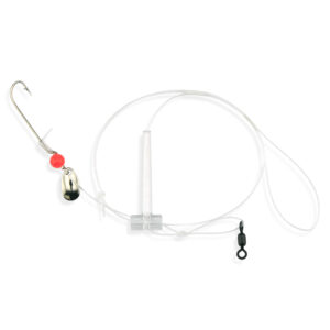 Aqua-Clear, Hi-Lo Rig, Kingfish / Spot / Perch, Size 8 XL Hooks, AFW Swivel, 25 lb / 11.3 kg Grand Slam Mono, T-Standoff, Red Bead, Spinner