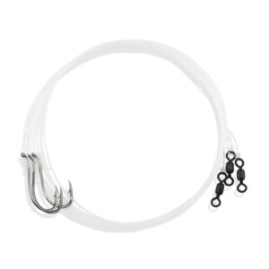 Aqua-Clear, Spade Fish Snelled Hooks, 1/0 Ultrapoint Black Hook, 30 lb / 13.6 kg Triple Fish Fluorocarbon 36 in / 91.4 cm, 3 pc