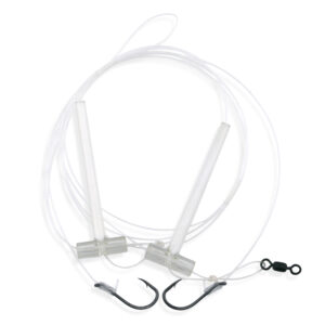 Aqua-Clear, Spade Fish Snelled Hooks, Size 1 Ultrapoint Black Hooks, Dual T-Standoffs, 30 lb / 13.6 kg Triple Fish Fluorocarbon 36 in / 91.4 cm, 1 pc