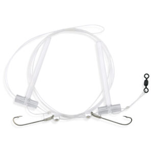 Aqua-Clear, Hi-Lo Combo Rig, Sea Bass / Porgy / Triggerfish / Sheepshead, Size 6 XL Hook, AFW Swivel, 40 lb / 18.1 kg, T-Standoff, Pearls