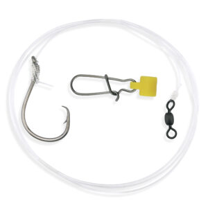 Aqua-Clear, Large Bait Chunkin Rig, StripedBass/Rockfish/Drum, 7/0 Ultra Thin Demon Circle Hook, AFW Swivel, 60 lb / 27.2 kg GS Mono 4 ft / 1.2 m, Braid Resistant Fish Finder