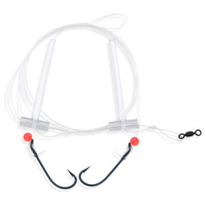 Aqua-Clear, Hi-Lo Combo Rig, Tautog / Blackfish / Sheepshead, Size 4 Virginia Hook, 8 in / 20.3 cm Leads, AFW Swivel, 60 lb / 27.2 kg Grand Slam Mono, T-Standoff