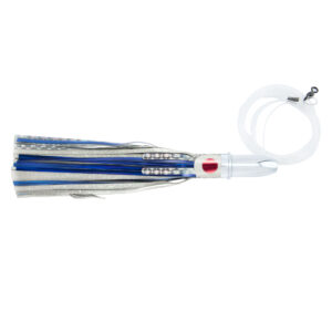 Billy Baits, Double Cavitator Lure Rigged & Ready, Blue/White Skirt, 7/0 DTSS Mustad Hook, AFW Swivel, 130 lb / 58.9kg Grand Slam Mono Line, 6 ft / 1.8 m