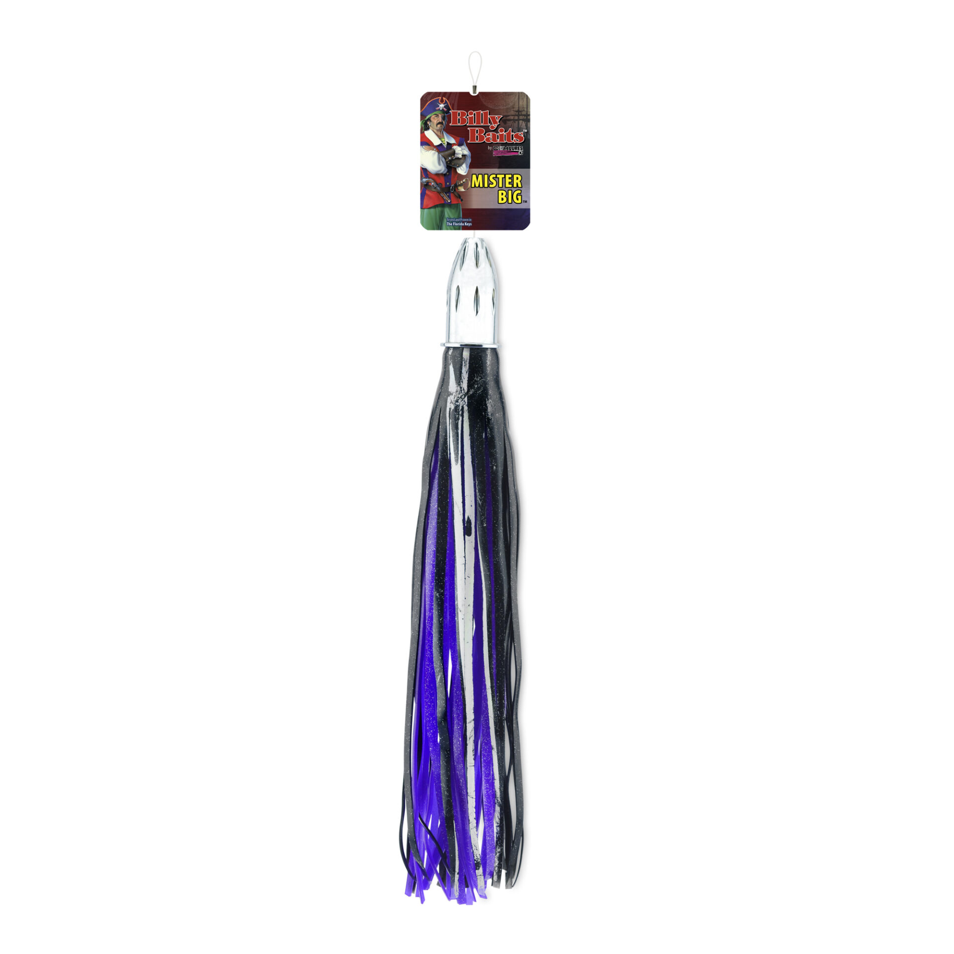 Billy Baits, Mister Big Lure, Black/Purple PVC Skirt, 16 oz / 453 g Head, 16 in / 40.6 cm - Image 2