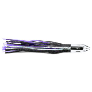 Billy Baits, Mister Big Lure, Ultimate Series, Tie on Skirt Version, Black/Purple PVC Skirt, XL, 16 oz / 454 g Head, 16 in / 40.6 cm