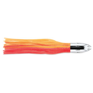 Billy Baits, Mister Big Lure, Ultimate Series, Tie on Skirt Version, Pink/Orange 2 Yellow Veins/Pink/Orange PVC Skirt, XXL, 41 oz / 1077 g Head, 16 in / 40.6 cm