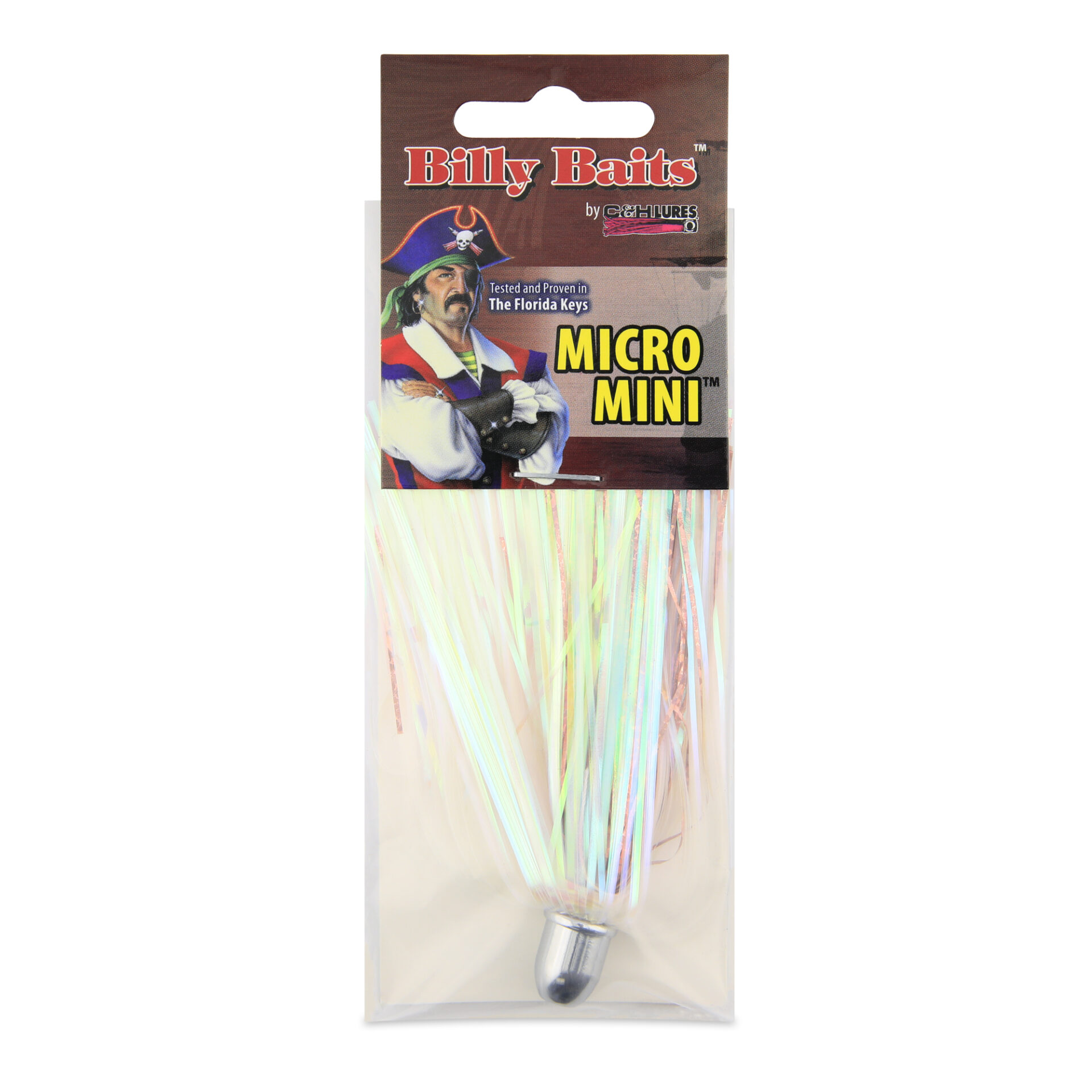 Billy Baits, Micro Mini Lure, Pearl/Pink Shimmer Skirt, Weighted Head, 2.5 in / 6.4 cm - Image 2