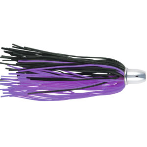 Billy Baits, Micro Mini Lure, Black/Purple Firetail Silicone Skirt, Weighted Head, 2.5 in / 6.4 cm