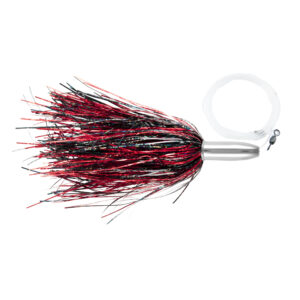 Billy Baits, Mini Turbo Slammer Rigged & Ready, Black-Red/Red, Concave Head, 7/0 Mustad Hook, AFW Swivel, 100 lb / 45.3 kg Grand Slam Mono Line, 6 ft / 1.8 m