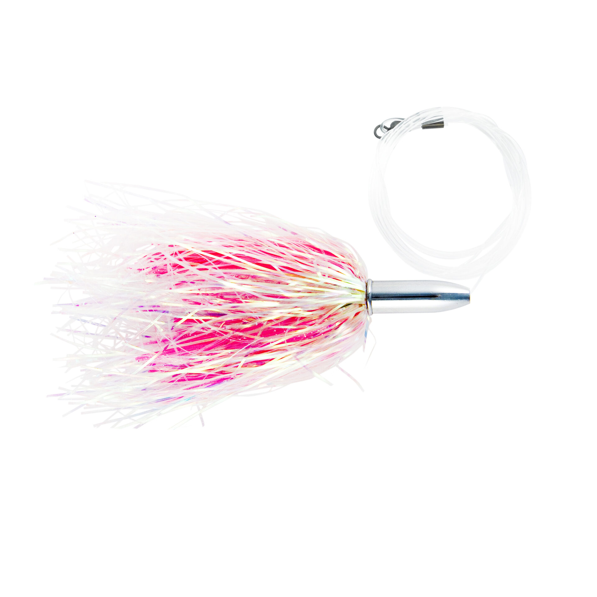 Billy Baits, Mini Turbo Slammer Rigged & Ready, Pearl/Pink, Concave Head, 7/0 Mustad Hook, AFW Swivel, 100 lb / 45.3 kg Grand Slam Mono Line, 6 ft / 1.8 m