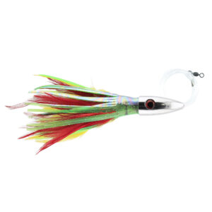 Billy Baits, Ahi Slayer Rigged & Ready, Dolphin Feather Skirt, 7/0 Mustad Hook, AFW Swivel, 100 lb / 45.3 kg Grand Slam Mono Line, 6 ft / 1.8 m