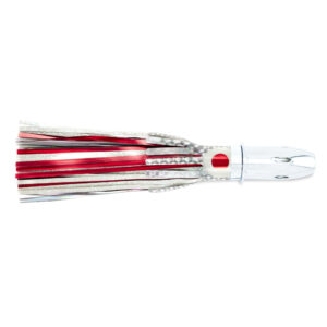 Billy Baits, Smoke Rattle & Troll Lure, Red/White Eye-Skirt, 6 oz / 170 g Head, 8 in / 20.3 cm