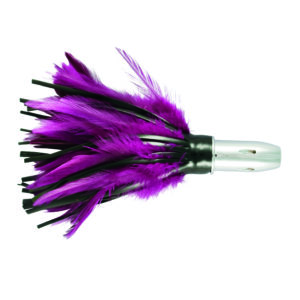 Billy Baits, Smoke Rattle & Troll Feather Lure, Blk/Purp 6 oz / 170 g Head, 8 in / 20.3 cm