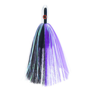 Billy Baits, Turbo Slammer Lure, Large 2.5 oz / 70.9 g, Chrome Head, Black/Purple, Black Flash, 8.25 in / 21.6 cm