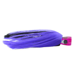 C&H, Alien Lure, Black/Purple Nylon Hair Skirt, Concave Head, Hologram Eye, 7.5 in / 19.0 cm