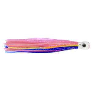 C&H, Alien Lure, Blue / Pink / Yellow Vein Vinyl Skirt, Concave Head, Hologram Eye, 7.5 in / 19.0 cm