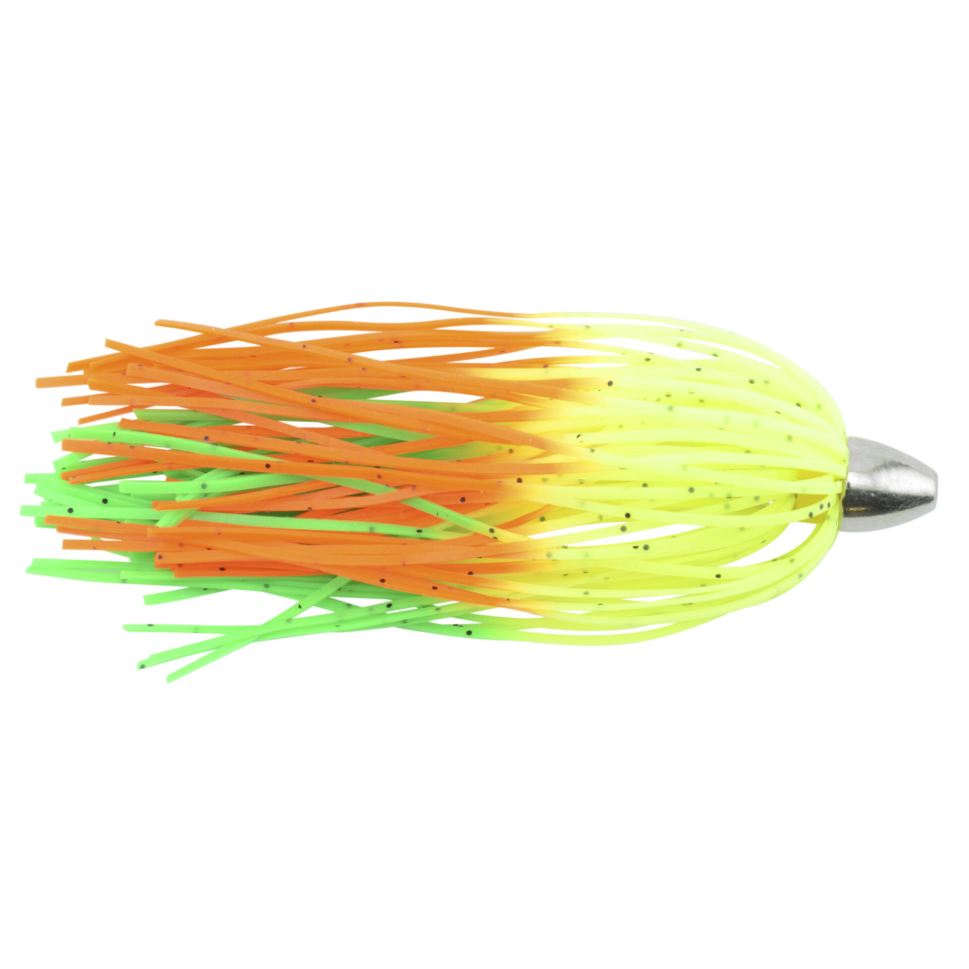 C&H, King Buster Lure, Chartreuse/GreenOrangeFire Skirt, 1/8 oz / 3.5 g Head, 2.5 in / 6.35 cm, 3 pc