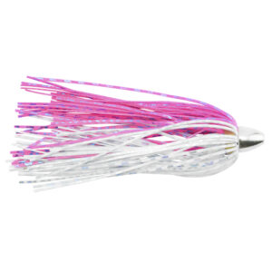 C&H, King Buster Lure, HotPink/White/GoldBlueFleck Skirt, 1/8 oz / 3.5 g Head, 2.5 in / 6.35 cm, 3 pc