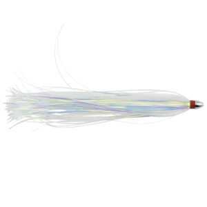 C&H, Pearl Baby Long Lure, Pink/Pearl Tinsel Skirt, 1/8 oz / 3.54 g Head, 7.25 in / 18.4 cm
