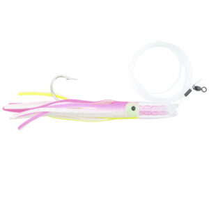 C&H, Rattle Jet Rigged & Ready, Pink/White Skirt, 7/0 Mustad Hook, AFW Swivel, 100 lb / 45.3 kg Grand Slam Mono Line, 6 ft / 1.8 m
