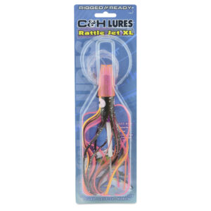 C&H, Rattle Jet XL Rigged & Ready, Pink/Black Skirt, 8/0 Mustad Hook, AFW Swivel, 130 lb / 58.9 kg Grand Slam Mono Line, 6 ft / 1.8 m