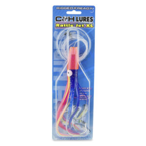 C&H, Rattle Jet XL Rigged & Ready, Pink/Blue Skirt, 8/0 Mustad Hook, AFW Swivel, 130 lb / 58.9 kg Grand Slam Mono Line, 6 ft / 1.8 m