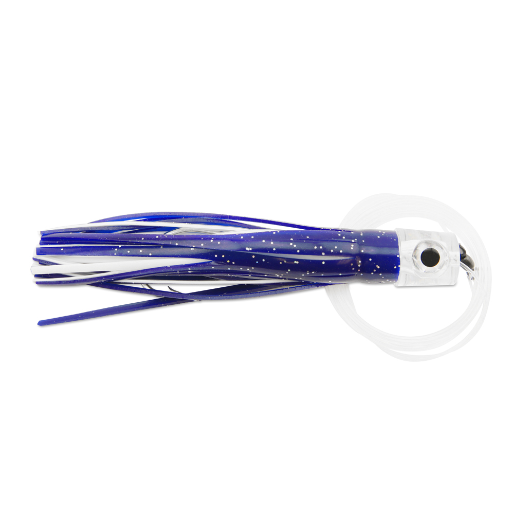 C&H, Lil Stubby Rigged and Ready, Blue/White Skirt, 7/0 Mustad Hook, AFW Swivel, 100 lb / 45.3 kg Grand Slam Mono Line, 6 ft / 1.8 m