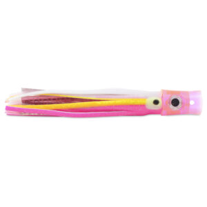 C&H, Stubby Bubbler Lure, Pink/White Mylar Skirt, 5.5 in / 13.9 cm