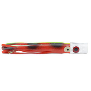 C&H, Stubby Bubbler Lure, Black/Red/Pearl Mylar Skirt, 5.5 in / 13.9 cm