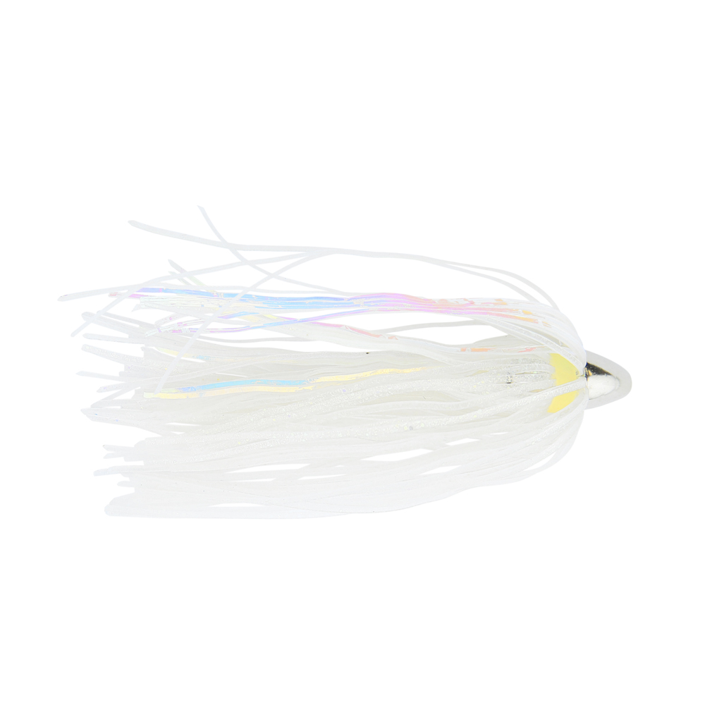 C&H, King Buster Lure, Clear Silver Fleck/Pearl Skirt, 1/8 oz / 3.5 g Head, 2.5 in / 6.35 cm, 100 pc