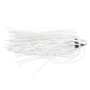 C&H, King Buster Lure, Iridescent Pearl/Pearl Mylar Skirt, 1/8 oz / 3.5 g Head, 2.5 in / 6.35 cm, 100 pc