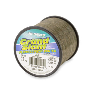 Grand Slam Fluorocarbon Coated Line, 8 lb / 3.6 kg test, .011 in / 0.27 mm dia, Moss Green, 1700 yd / 1554 m, 1/4 lb / 0.11 kg Spool