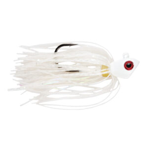 No Alibi, Alien Jig Inshore Series, Fluorescent White Skirt, 1/8 oz / 3.5 g White Head, 4/0 Hook, 3 pc
