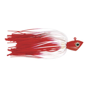 No Alibi, Alien Jig Inshore Series, Red/White Skirt, 1/4 oz / 7.0 g Red Head, 4/0 Hook, 3 pc