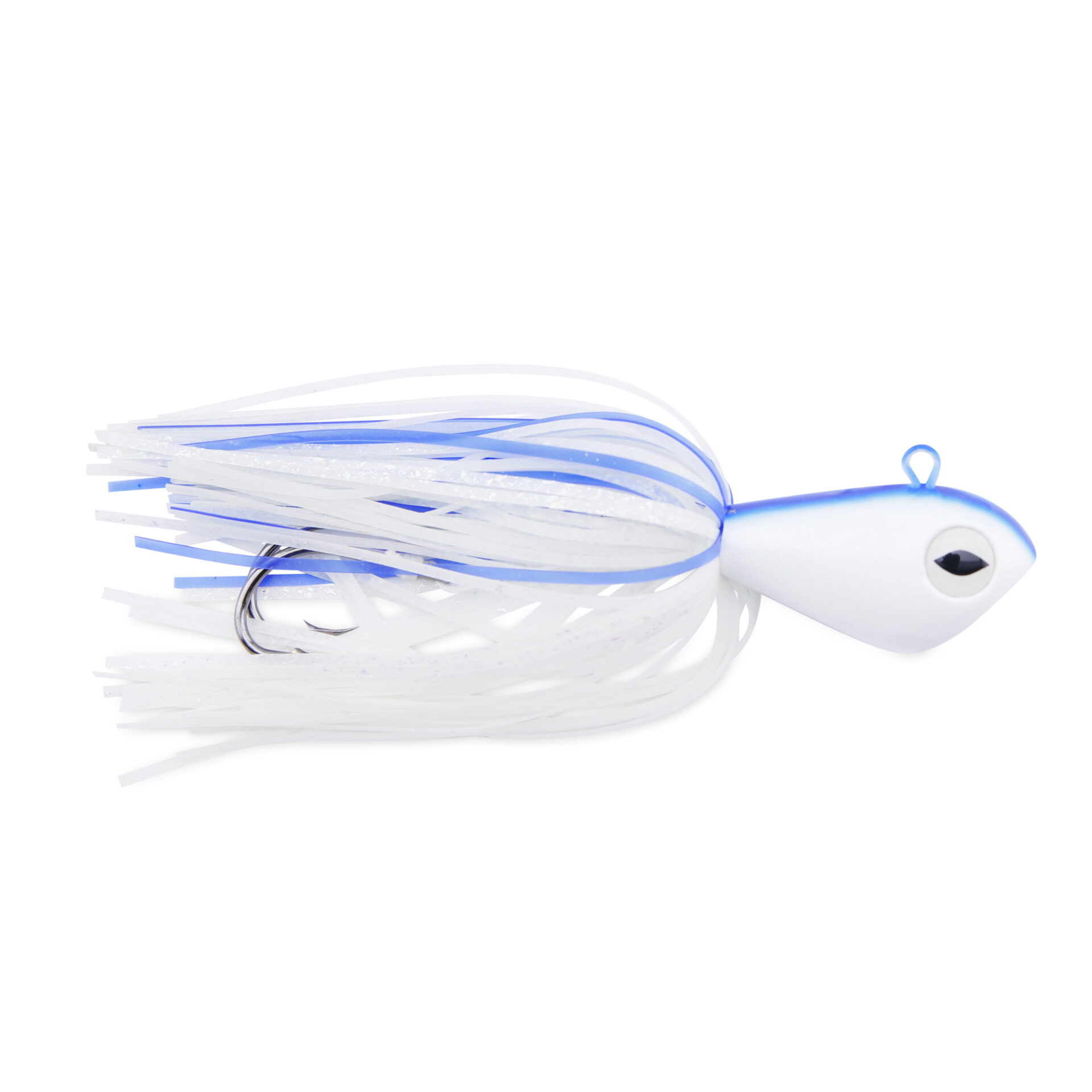 No Alibi, Alien Jig Offshore Series, Glow Blue/White Skirt, 8 oz / 226 g White/Blue Head, 7/0 Hooks (2)