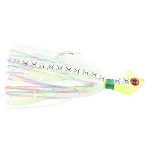 No Alibi, Alien Jig Inshore Series, Pearl Green Skirt, 1/2 oz / 14.1 g Green Head, 5/0 Hook, 3 pc