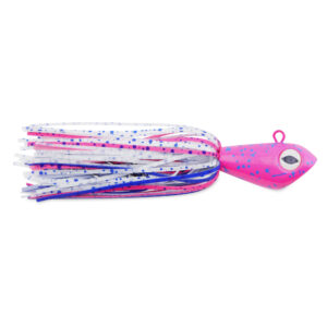 No Alibi, Alien Jig Offshore Series, Pink/Blue/White Speckled Skirt, 6 oz / 170 g Pink/Blue Head, 7/0  Hooks (2)