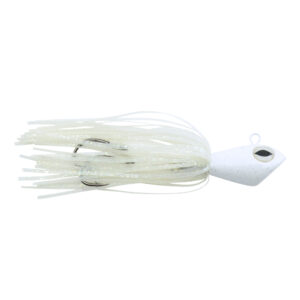 No Alibi, Alien Jig Offshore Series, Fluorescent White Skirt, 4 oz / 113 g White Head, 5/0  Hooks (2)