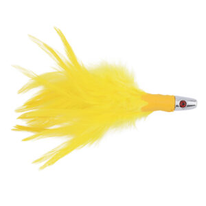 No Alibi, Trolling Feather Lure, Yellow Skirt, 1 oz / 28.3 g Head