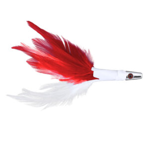 No Alibi, Trolling Feather Lure, White/Red Skirt, 1/4 oz / 7.08 g Head