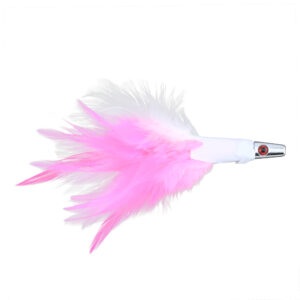 No Alibi, Trolling Feather Lure, Pink/White Skirt, 1/2 oz / 14.1 g Head