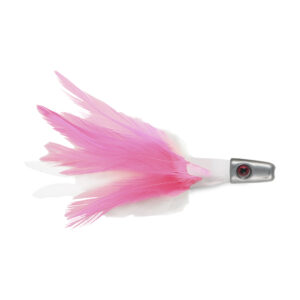 No Alibi, Trolling Feather Lure, Pink/White Skirt, 1/4 oz / 7.08 g Head, 25 pc