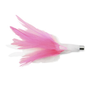 No Alibi, Trolling Feather Lure, Pink/White Skirt, 1/8 oz / 3.54 g Head, 25 pc