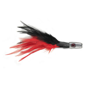 No Alibi, Trolling Feather Lure, Black/Red Skirt, 1/4 oz / 7.08 g Head