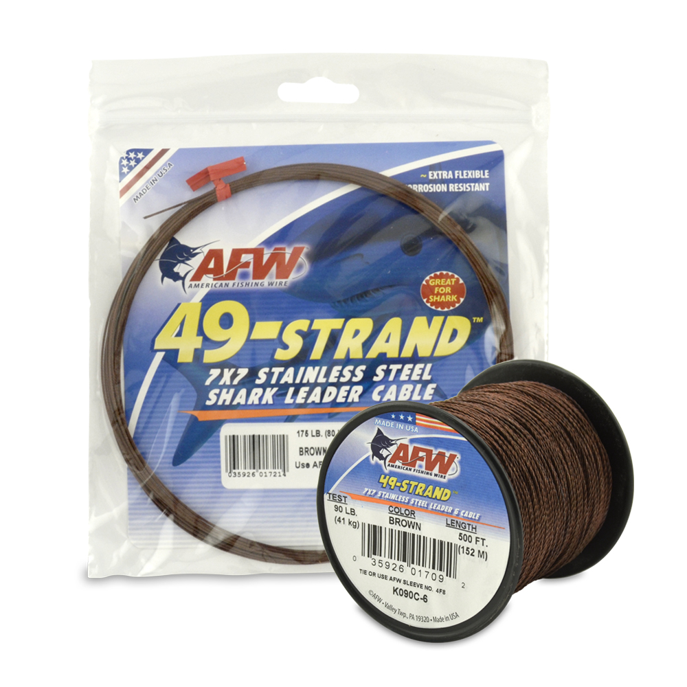 49 Strand Stainless Steel Shark Cable Leader - Bright