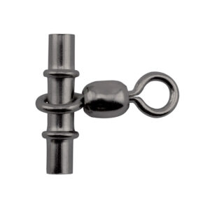 Brass Sleeve Swivels, 3.2 mm ID, Size #3/0, 310 lb / 140 kg test, Gunmetal Black, 1,000 pc